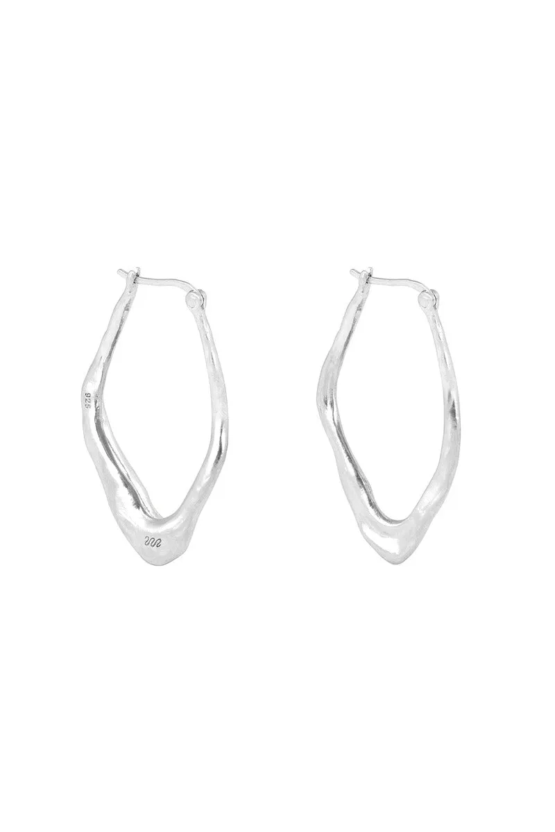 RUSTIC LANE LARGE HOOPS - SILVER