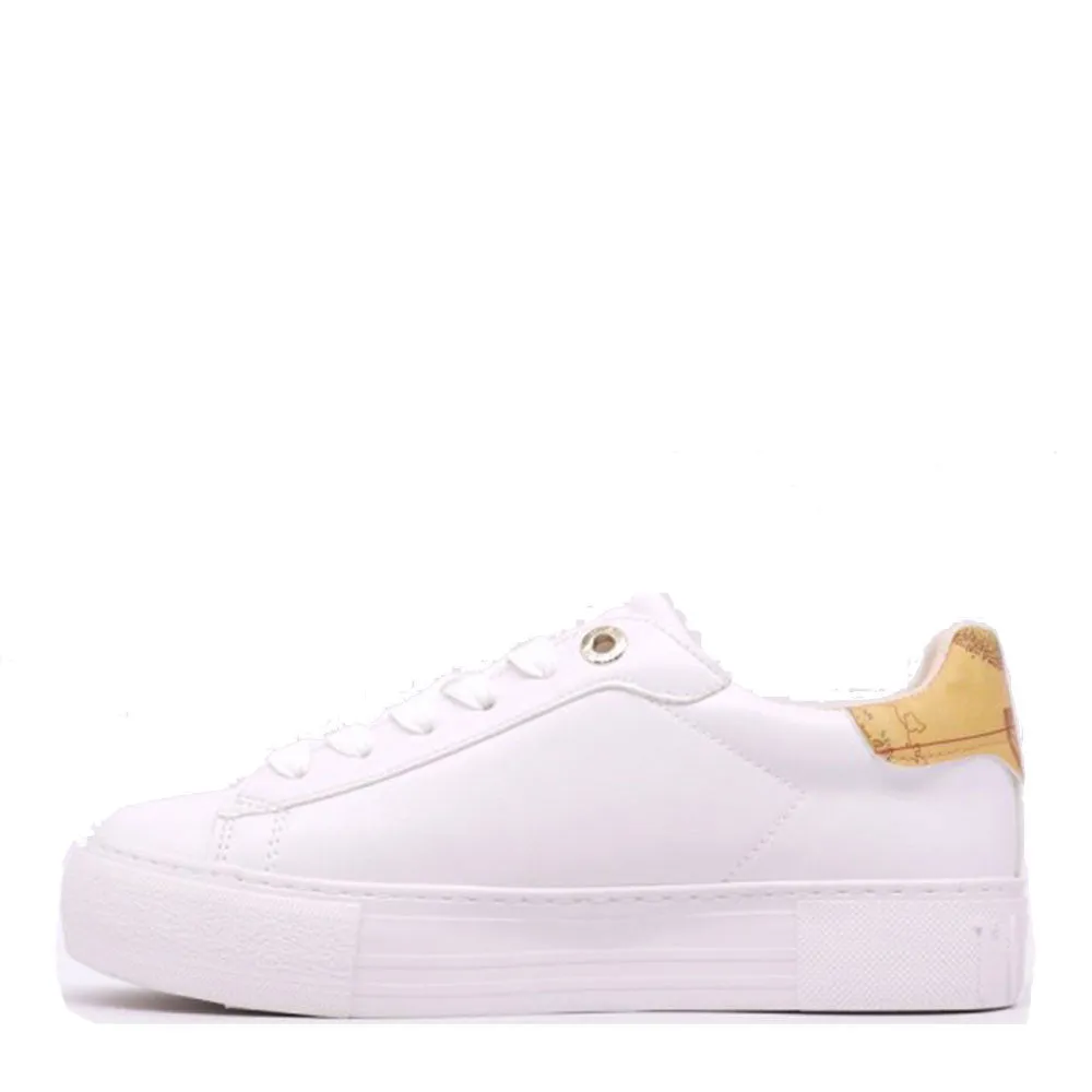 Scarpe Donna 1A Classe Alviero Martini Sneakers colore Bianco con Inserto Geo Classic e Strass 1504