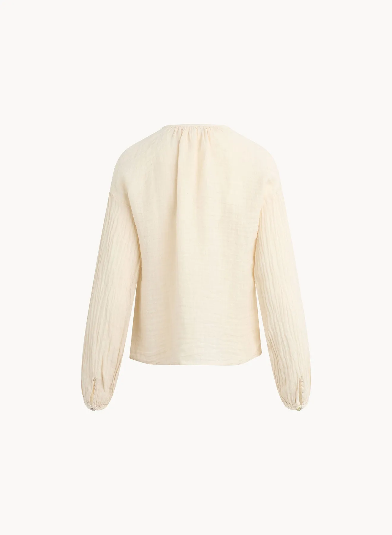Shirred Neck Blouse - Samba Tan