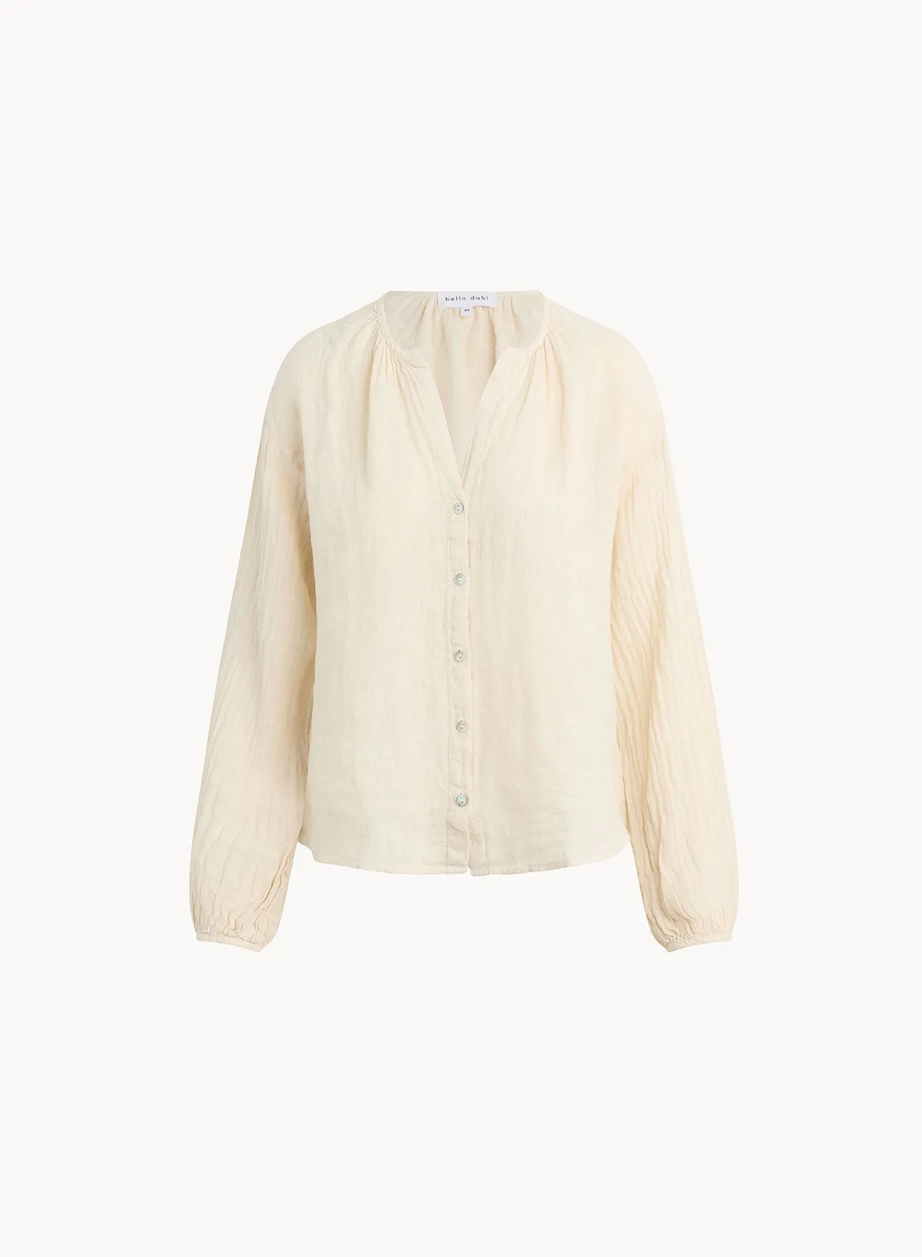 Shirred Neck Blouse - Samba Tan