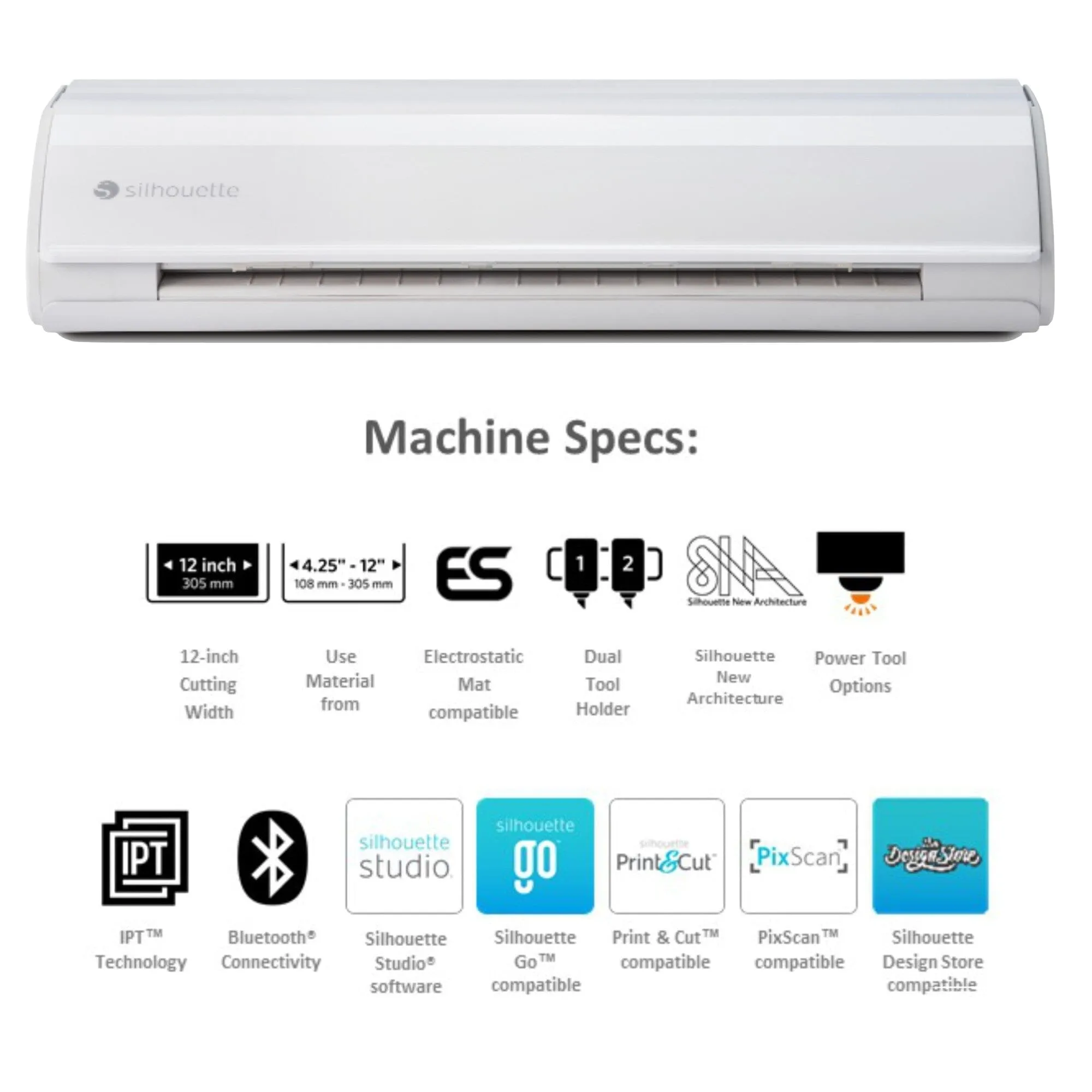 Silhouette White Cameo 5 w/ 64 Oracal Vinyl Sheets, Blades, Tools, Guides