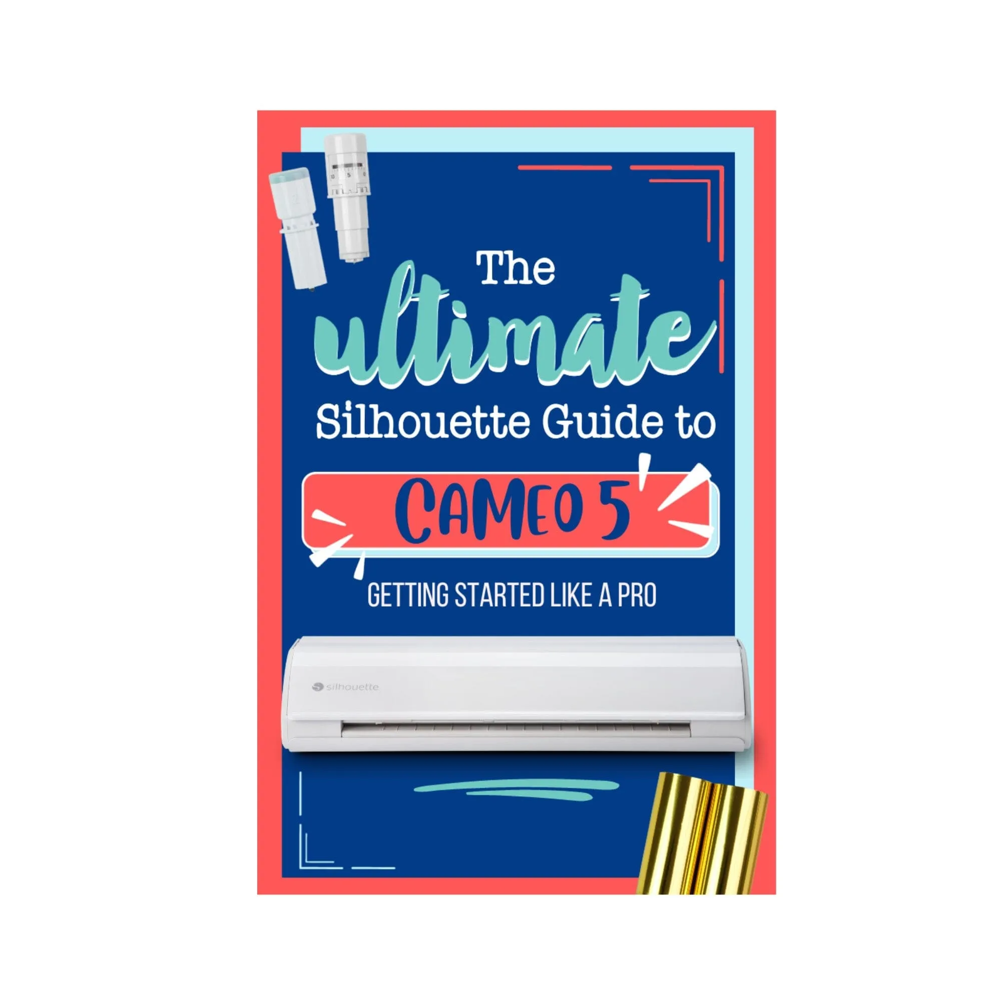 Silhouette White Cameo 5 w/ 64 Oracal Vinyl Sheets, Blades, Tools, Guides
