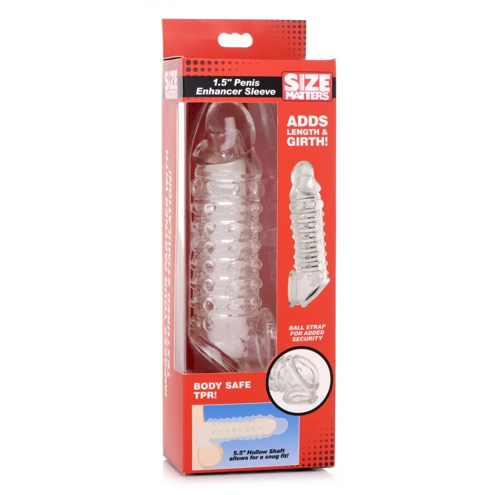 Size Matters Penis 1.5 Inch Enhancer Sleeve