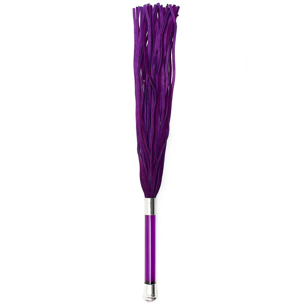 Suede Flogger With Glass Handle And Crystal Purple
