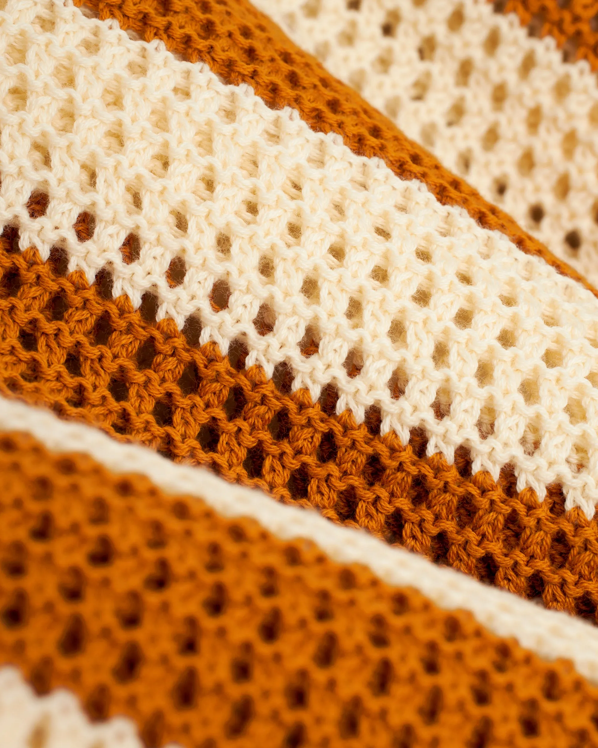 The Dominica Crochet Shirt - Burnt Sienna Stripe
