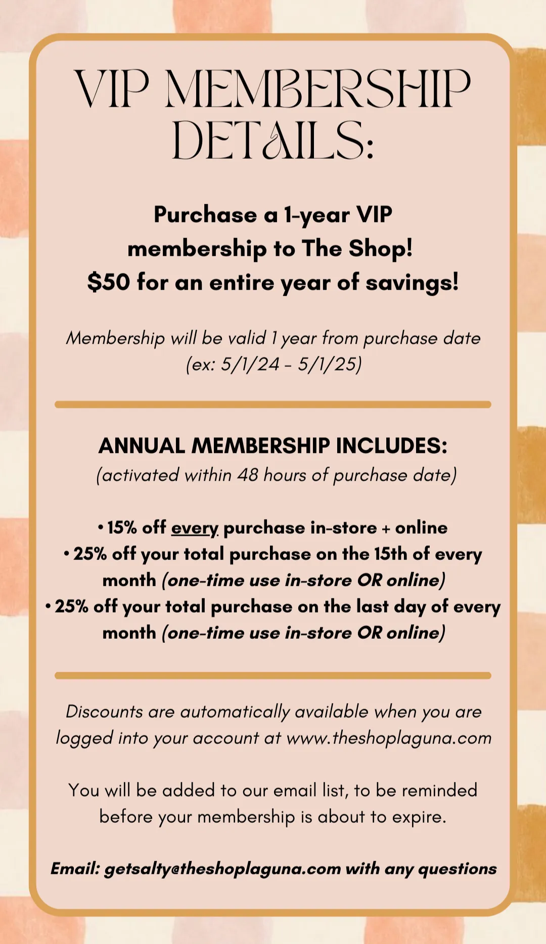 VIP ANNUAL MEMBERSHIP