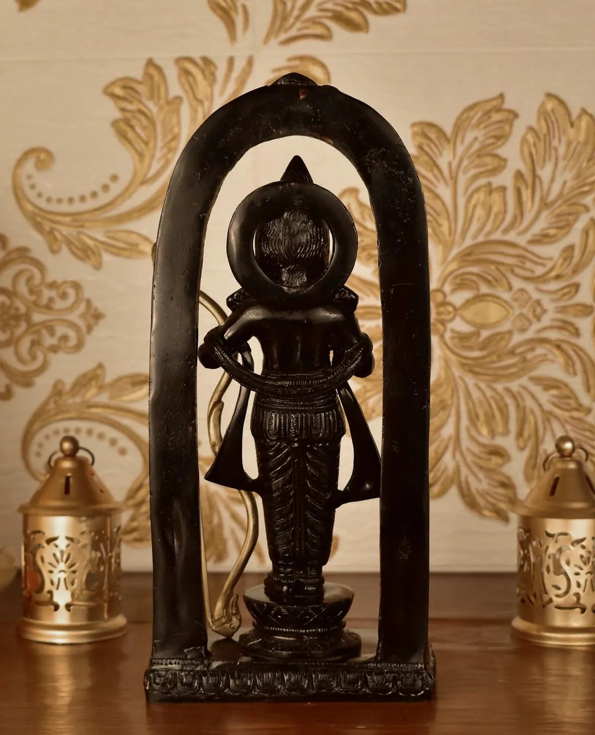 White Whale Brass Lord Ram Brass Statue Rama Idol for Temple Mandir Sculpture Office and Home Dcor