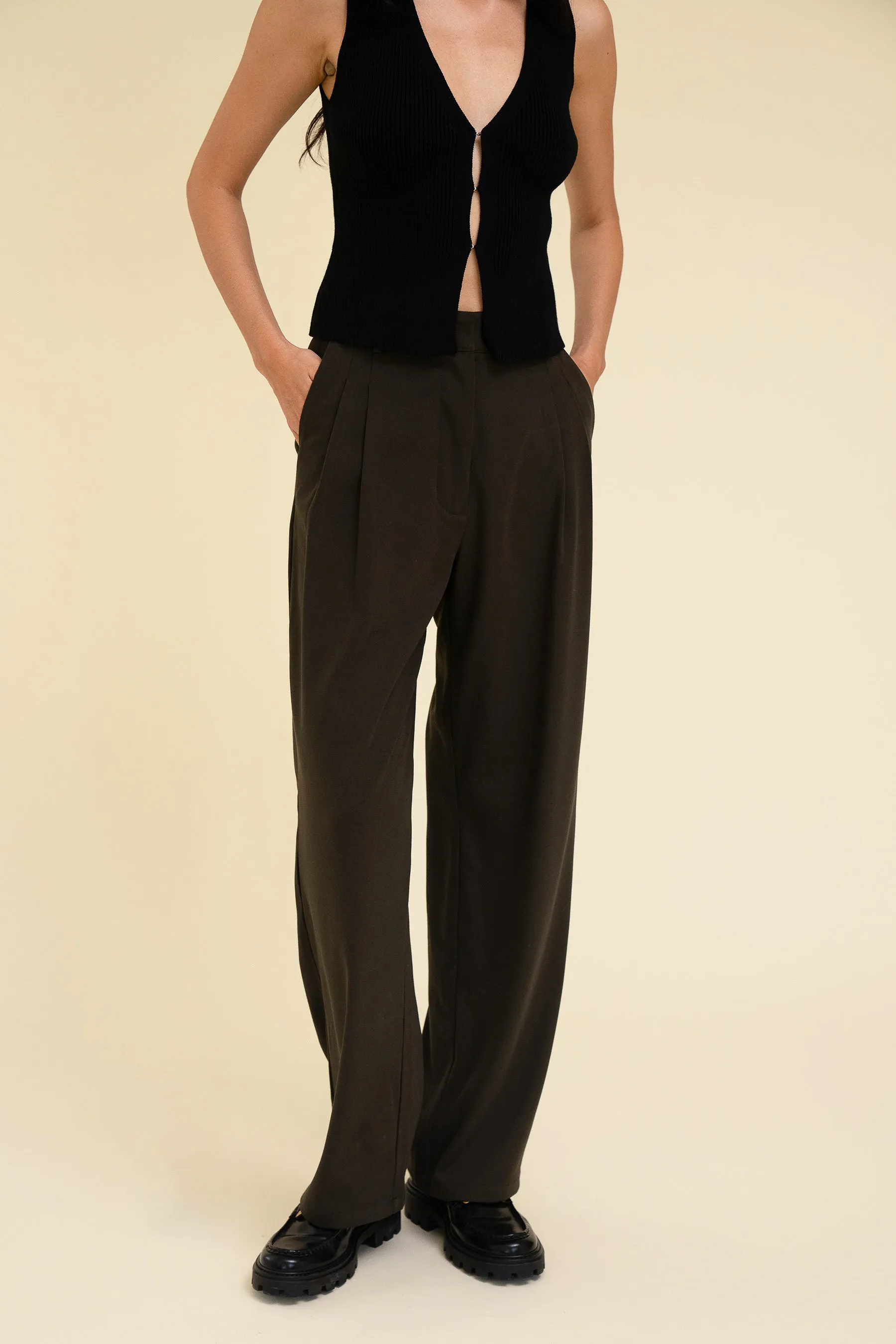 YANA TROUSER - MOSS GREEN