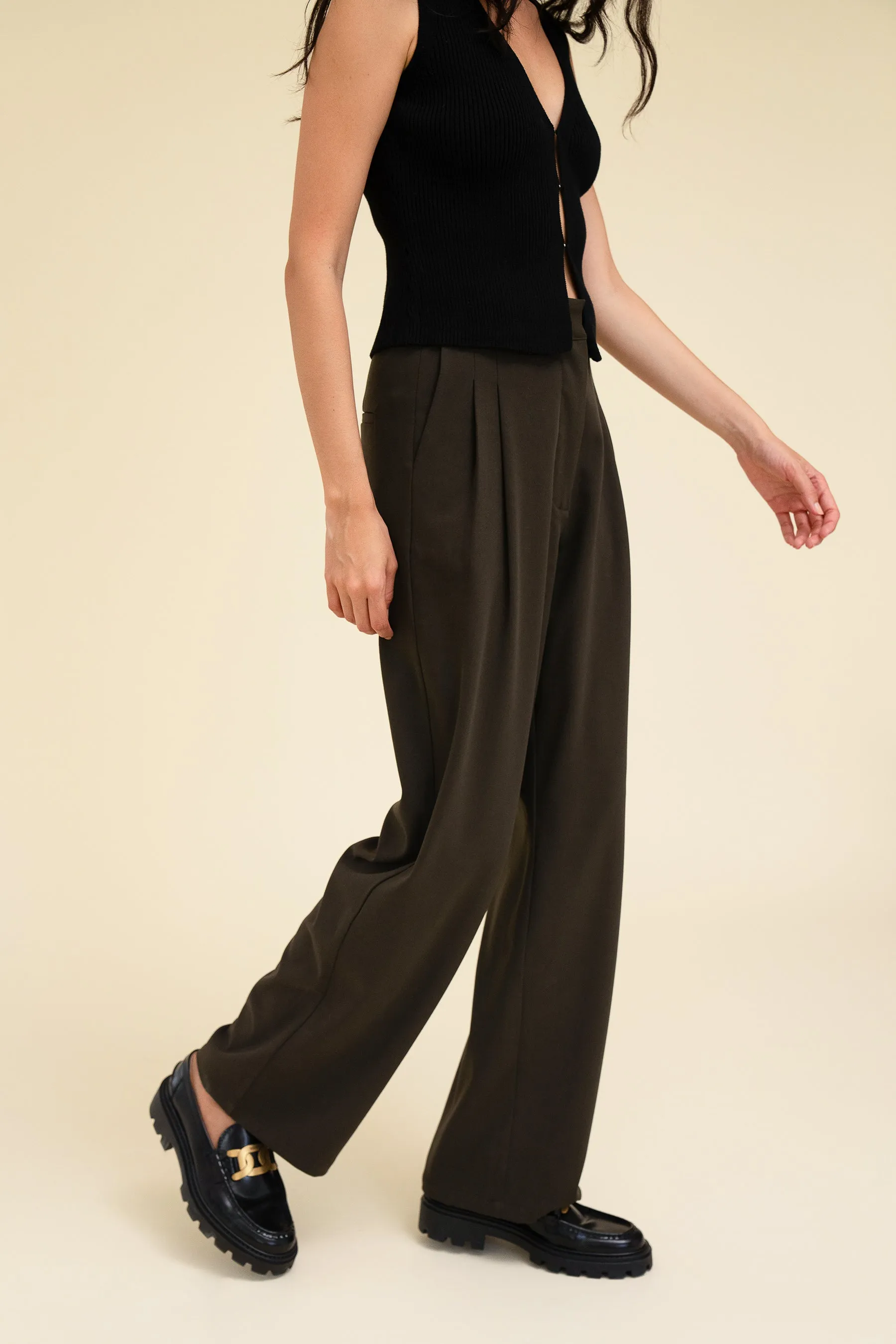 YANA TROUSER - MOSS GREEN